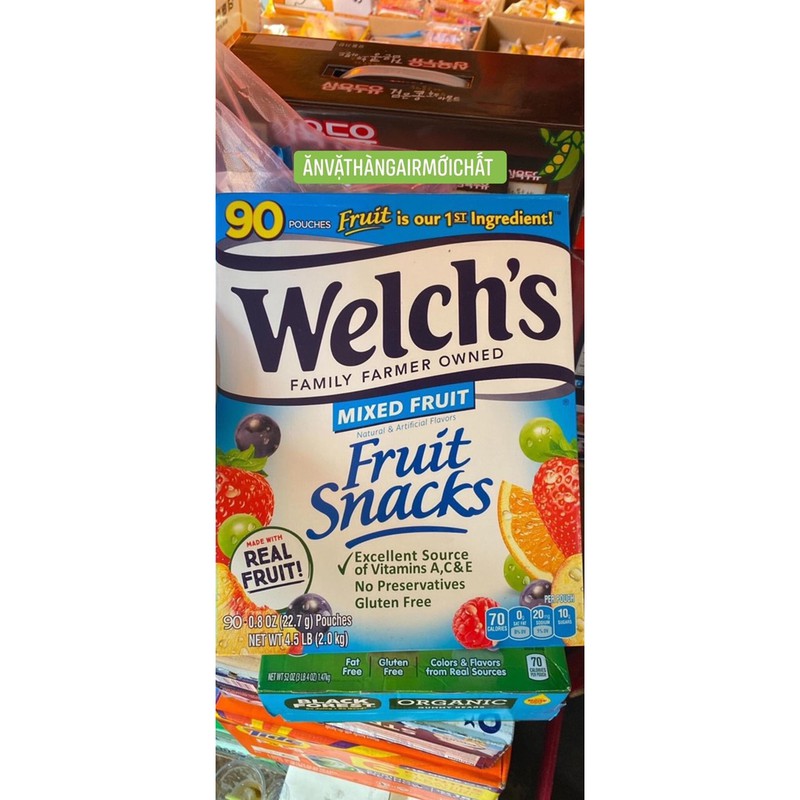 Kẹo Dẻo Trái Cây Welch’s Fruit Snacks 90 Gói