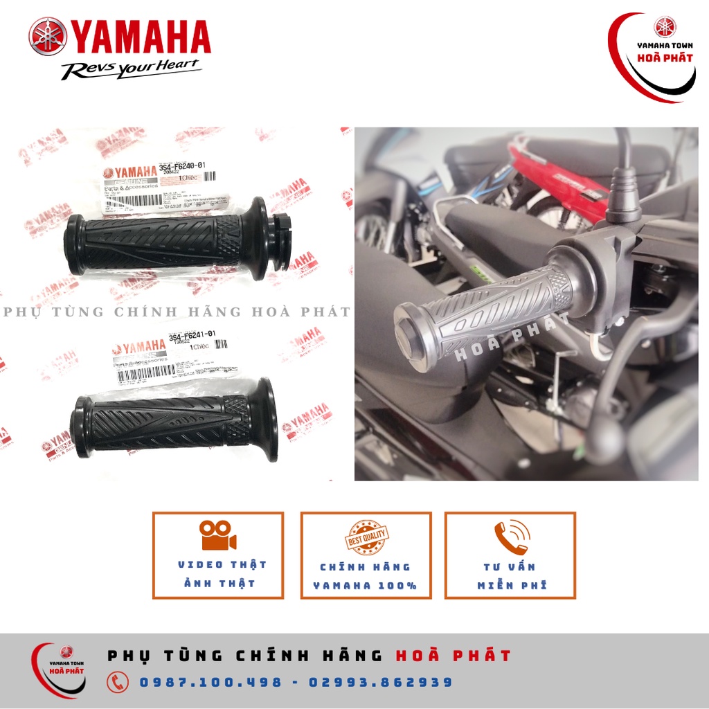 Bao tay, cặp tay cầm, cao su bọc tay lái, tay ga, tay côn Sirius chính hãng Yamaha 100%