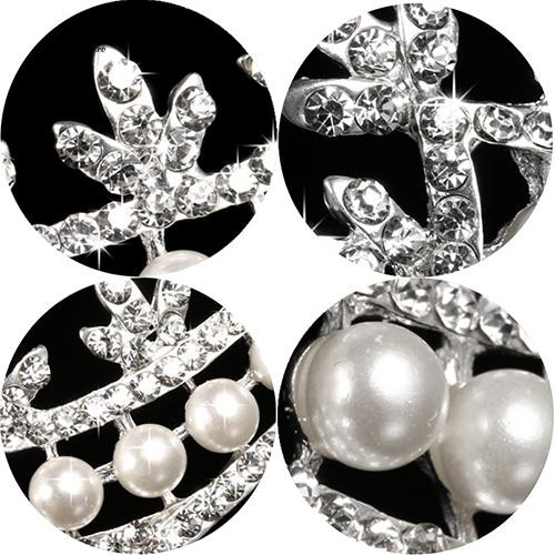 Vương Miện Cài Tóc Đính Đá Ngọc Trai Giả Cho Cô Dâu