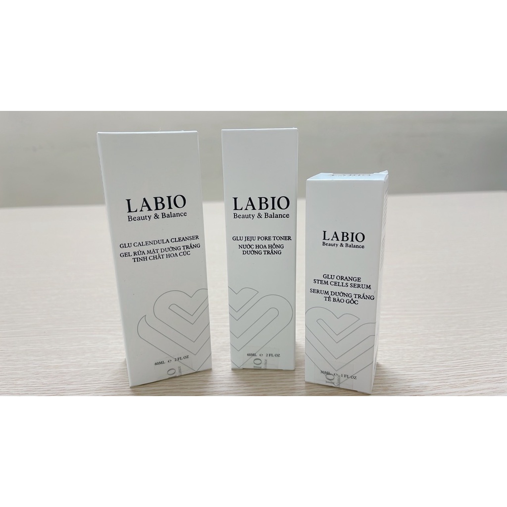 Combo 3 Sữa Rửa Mặt, Toner &amp; Serum Dưỡng Trắng, Mờ Thâm Nám, Trẻ Hóa LABIO Glutathione