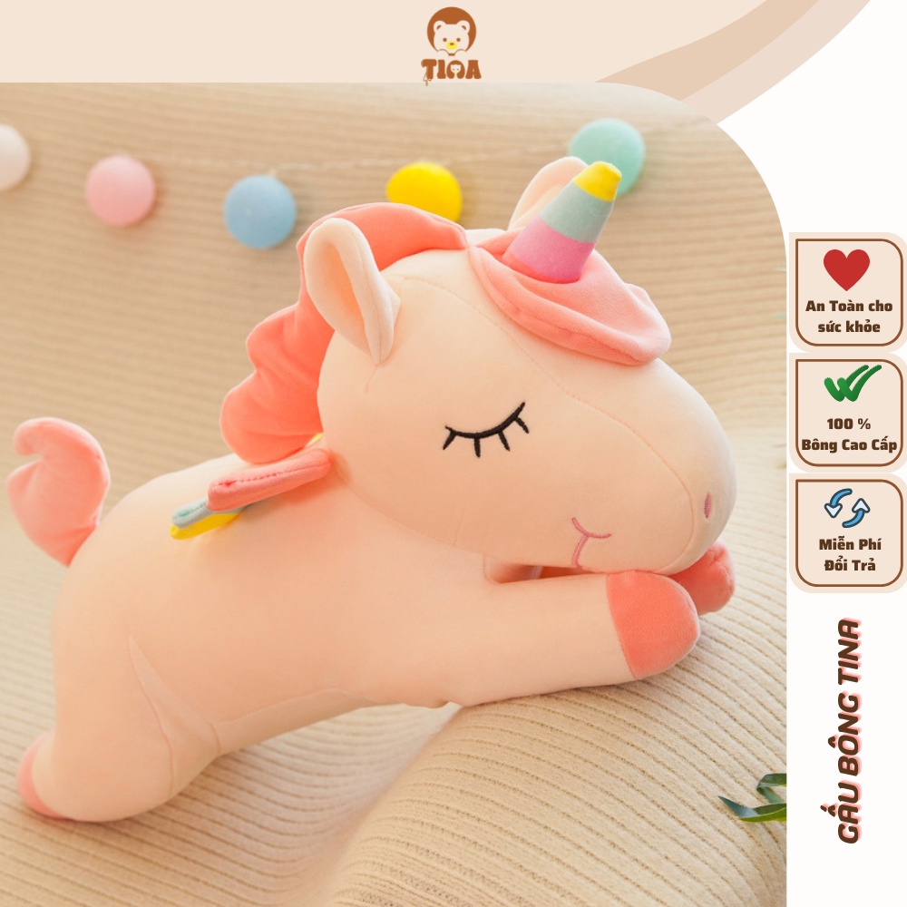 Gấu bông ngựa pony ôm ngủ TINA kì lân 1 sừng unicorn thú nhồi bông dễ thương cho bé