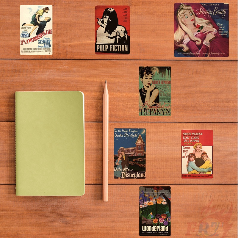 ❉ Classical Retro Movie Series 01 Mixed Mini Poster Stickers ❉ 46Pcs/Set DIY Fashion Waterproof Doodle Decal Stickers