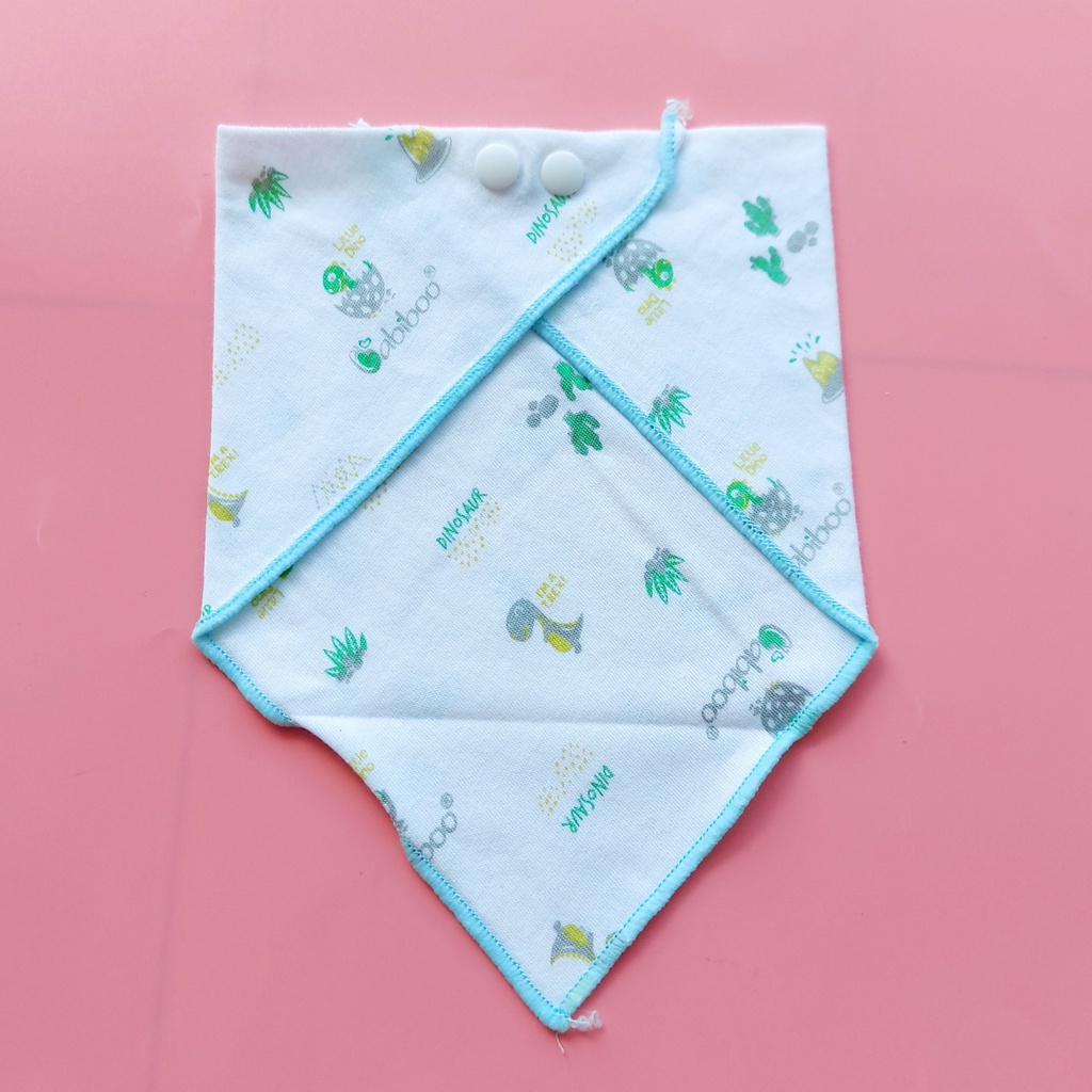 Khăn yếm cotton tam giác có cúc bấm họa tiết ngộ nghĩnh BABIBOO - BB136