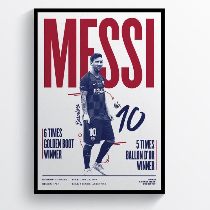 Poster in họa tiết ngôi sao bóng đá FIFA World Cup Messi/Marco/Reus/CR7 Cristiano Ronaldo/Ramos/Pelé kiểu cổ điển