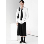 Áo sơ mi unisex basic trắng form rộng