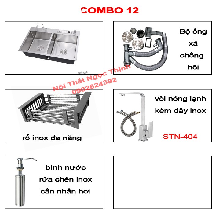 Chậu rửa chén bát đa năng inox sus 304 SENTANO SC-13 8245TD có gác thớt, khay cài dao kéo