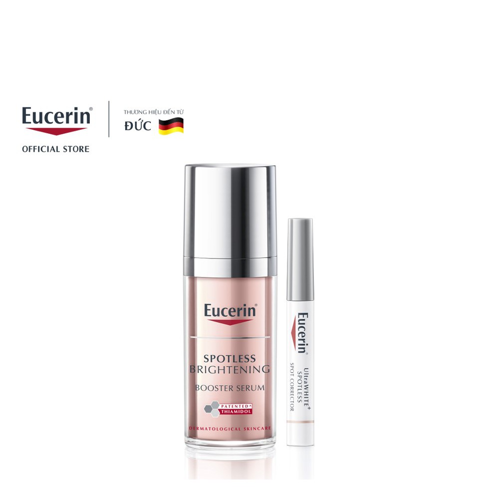 COMBO Giảm Thâm Nám &amp; Dưỡng Trắng Eucerin (Spotless Brightening Booster Serum 30ml &amp; UltraWhite Spotless Corrector 5ml)