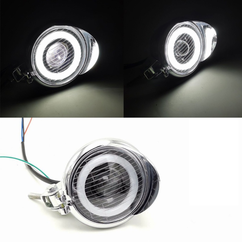 Đèn Pha LED Mắt Thiên Thần 12V Độ Sáng Cao Cho Xe Mô Tô