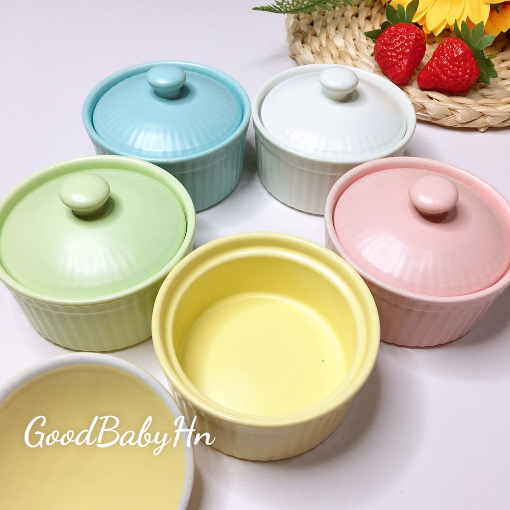 Bát sứ Ramenkin có nắp đậy cho bé ăn dặm 𝐒𝟑𝟓