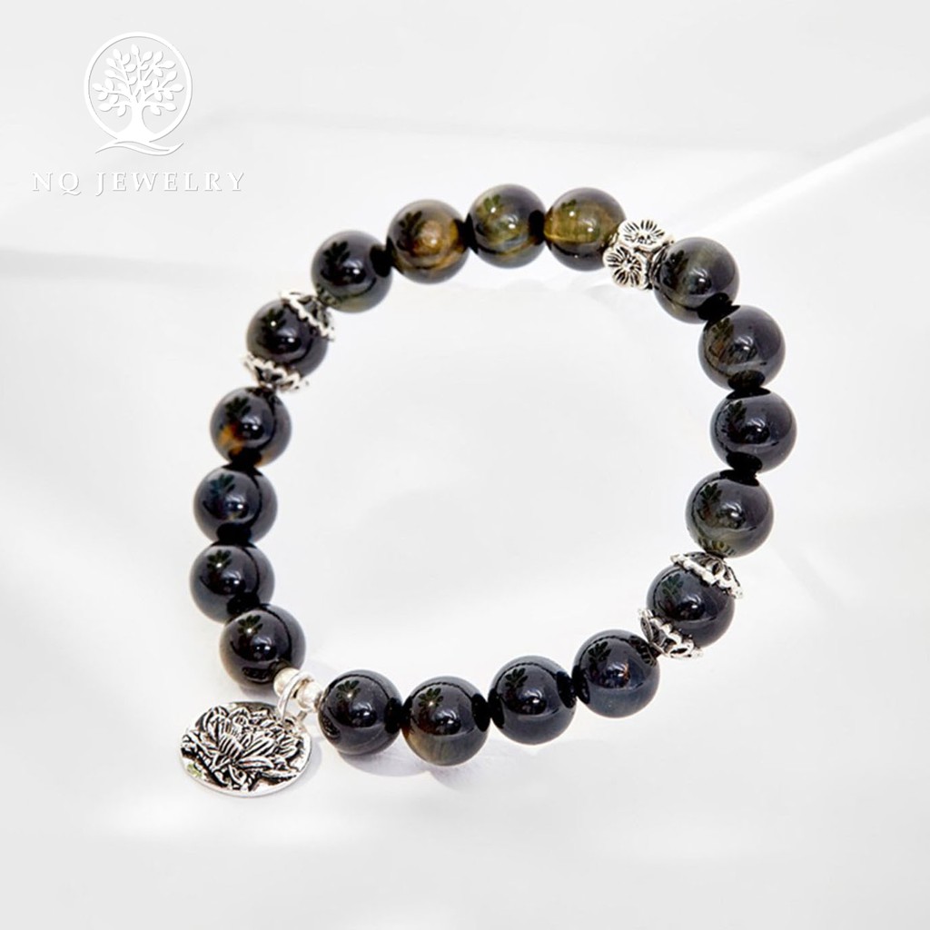 Vòng tay charm hoa sen bạc - NQ Jewelry