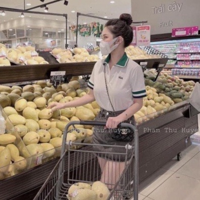 Áo polo chất cá sấu nữ cổ bo dệt thêu ngực có đủ size vanmiushop