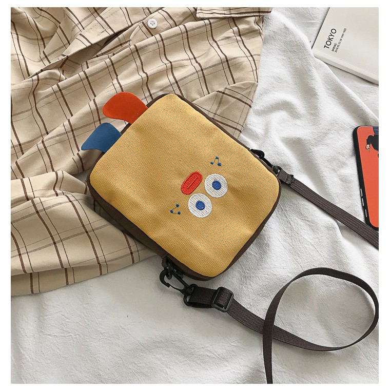 [Mã WASKT410K giảm 10K đơn 50K] Túi Tote Vải VỊT VUÔNG Kiểu Đeo Chéo Nữ Hàn Quốc Ulzzang TX26