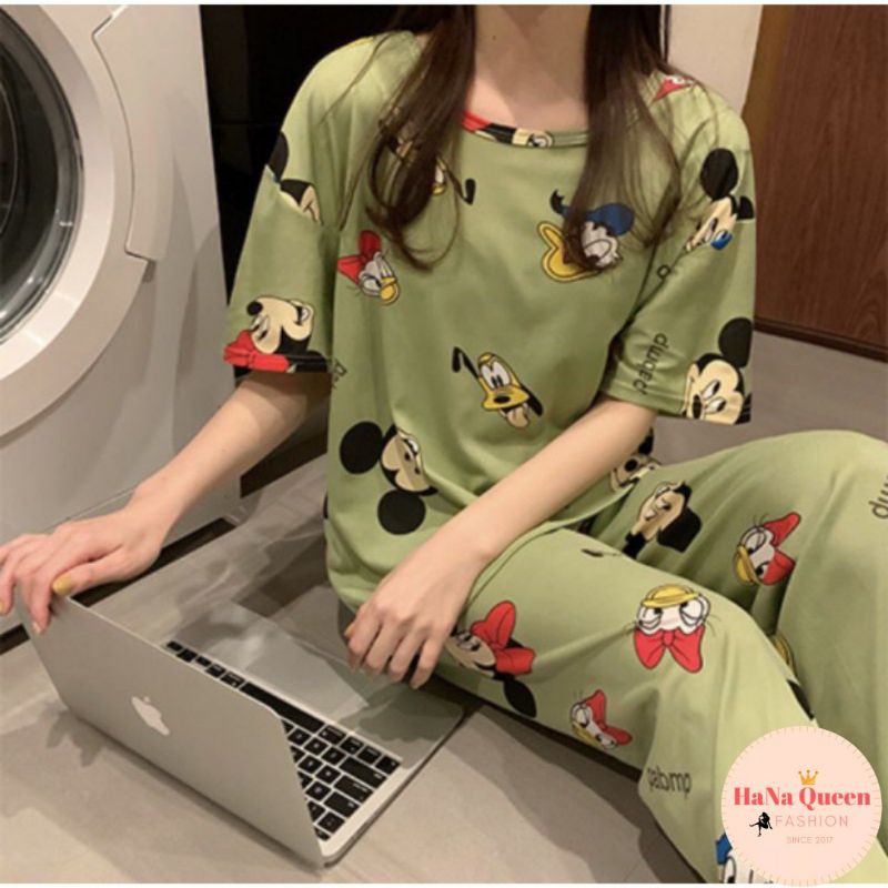 [Sẵn Hàng] Bộ đồ nữ pijama mặc nhà kute, thoáng mát, thấm hút mồ hôi cực tốt