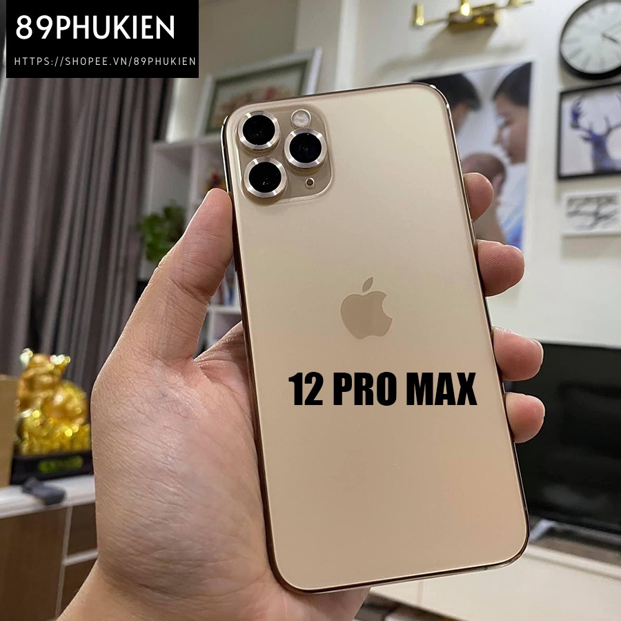 Dán kim loại bảo vệ từng mắt camera cho iPhone 12 Pro Max Màu Vàng