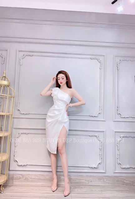 Đầm body lệch vai xẻ đùi | BigBuy360 - bigbuy360.vn