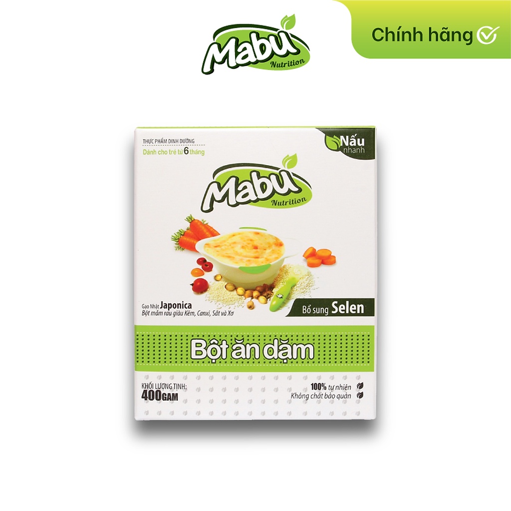 Cháo ăn Dặm Bột ăn Dặm Mabu 400g [Date 09/2023].....