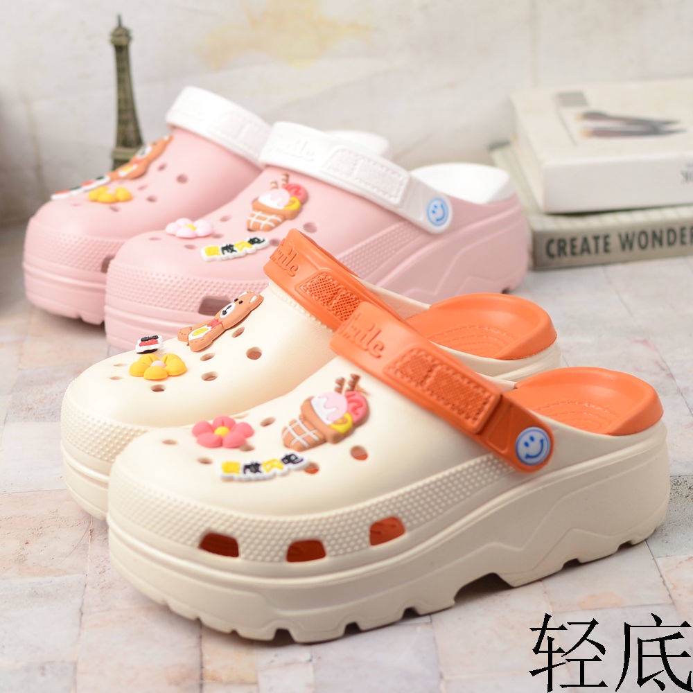 Giày Sandal Cao Gót Đế Dày Có Lỗ Thoáng Khí Dành Cho Nữ