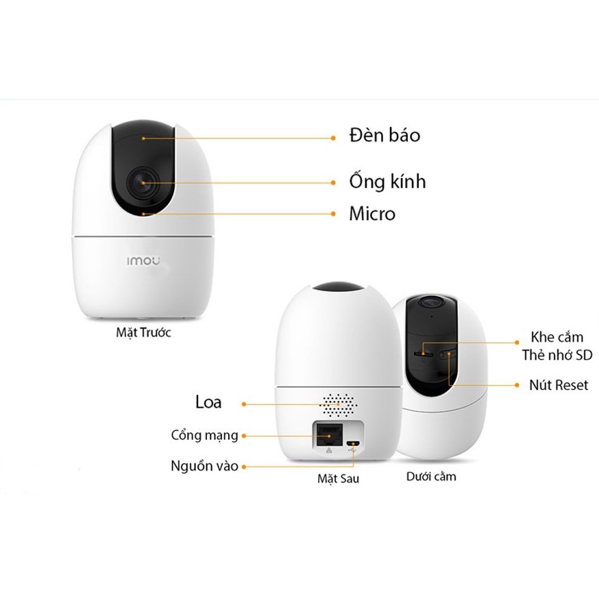 Camera IP WIFI XOAY 360 2M IMOU Ranger2 A42 Trong Nhà Còi Hú Báo Động, chính hãng