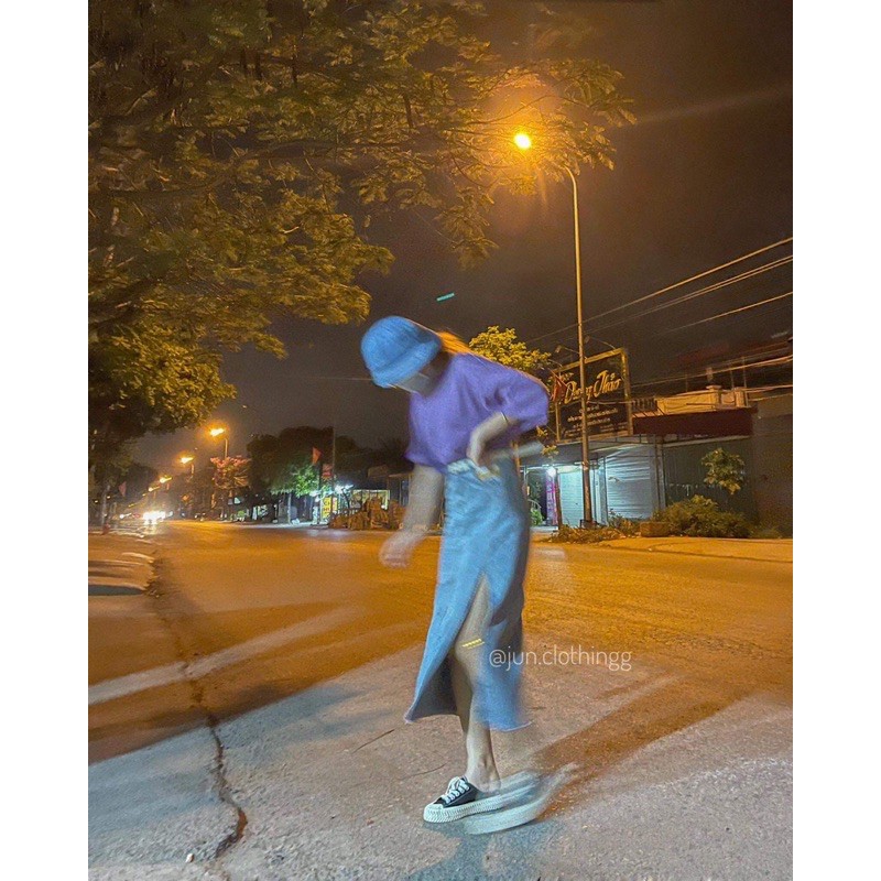 Chân váy Jeans dài xẻ trước | BigBuy360 - bigbuy360.vn