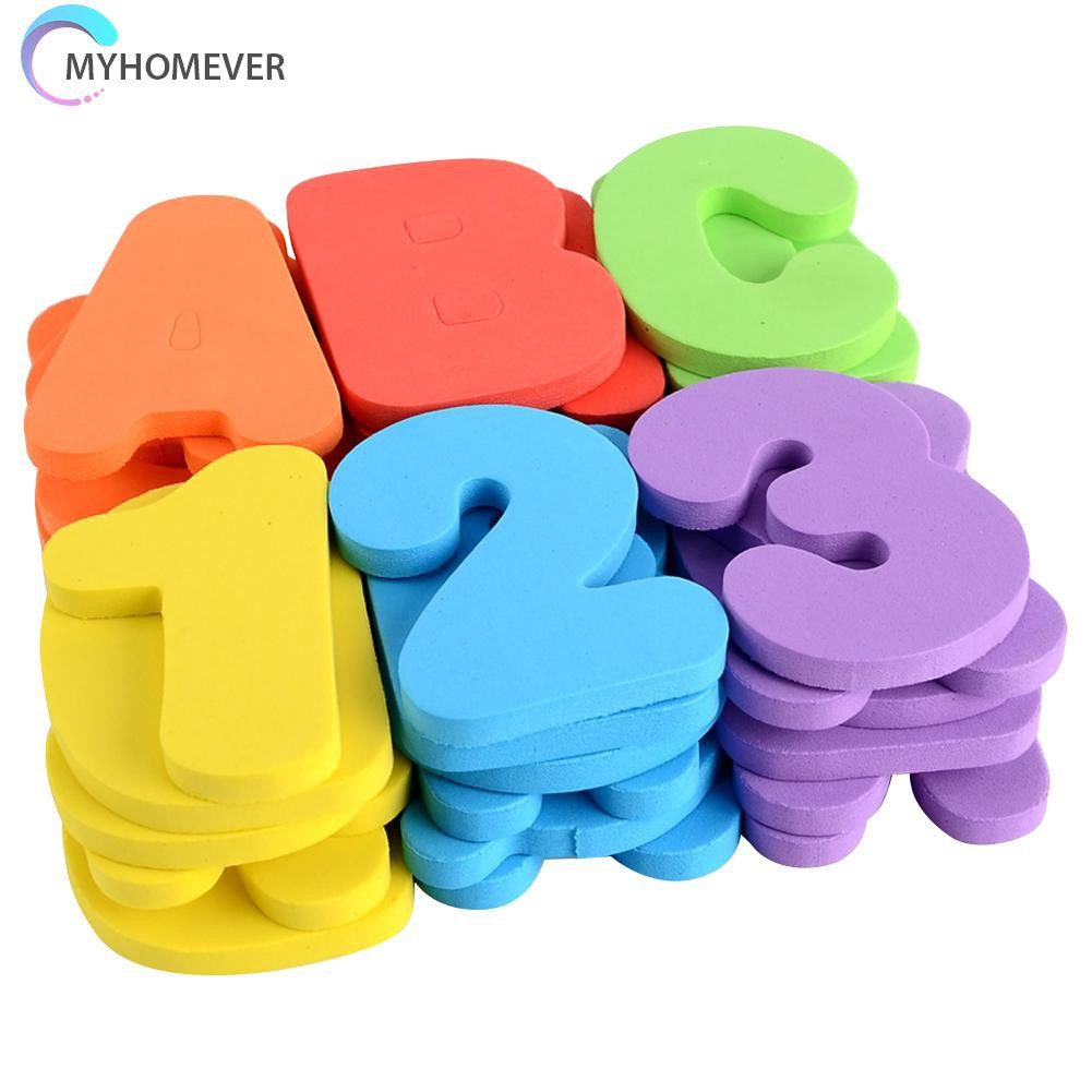 Pop It Fidget Đồ chơi 36pcs Bathtub Foam Alphanumeric Number Puzzle Cognitive Words Jigsaw Random