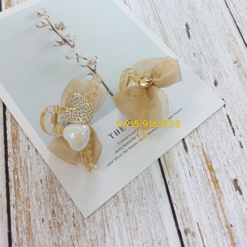 Kẹp Tóc Nơ Hai Mặt Cỡ Nhỏ Dễ Thương Cho Nữ