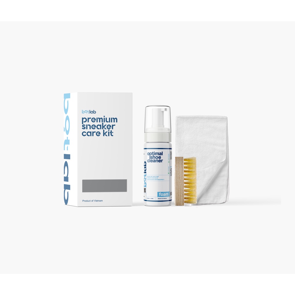 Bộ Kit Dung Dịch Vệ Sinh GiàyXịt Bọt (Foam) 150ml cao cấp kèm khăn và bàn chải bọtlab