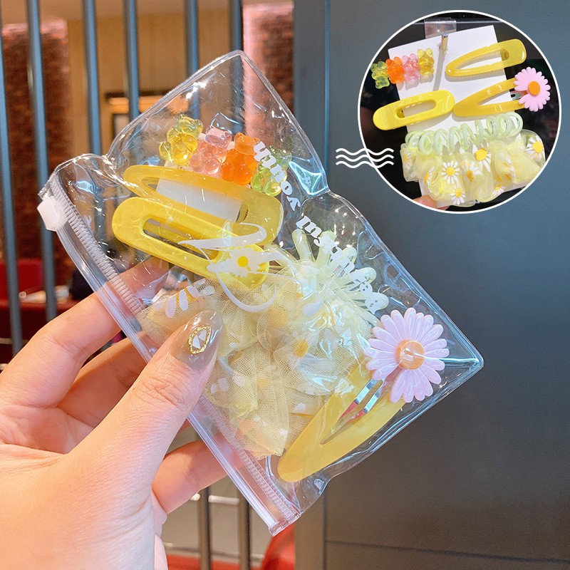 [HCM] Set 6 Món Cột Kẹp Tóc Scrunchies Hoa Cúc Theo Tone Màu - Selenshop