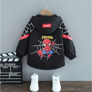 Áo khoác gió cho bé, spider man cho bé trai tránh gió giữ ấm mùa đông size từ 7 đến 20kg