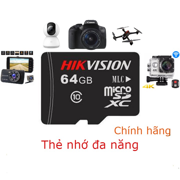 (Chính hãng) Thẻ nhớ Hikvision 64Gb 92MB/s C1 chính hãng - Bảo Hành 5 Năm