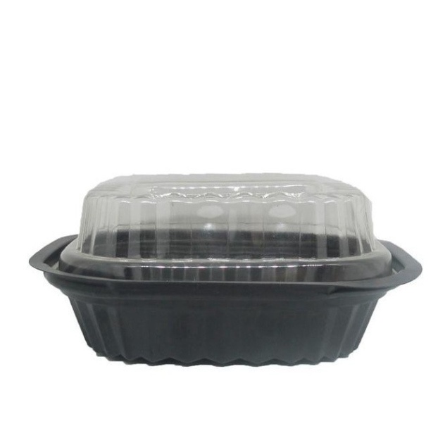 hộp đựng bánh kem [FREESHIP] combo 100 hộp vuông bánh kem nhựa pet đế đen