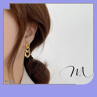 Bông tai nữ cá tính mắc xích Titan không gỉ - Măng’s House BT95