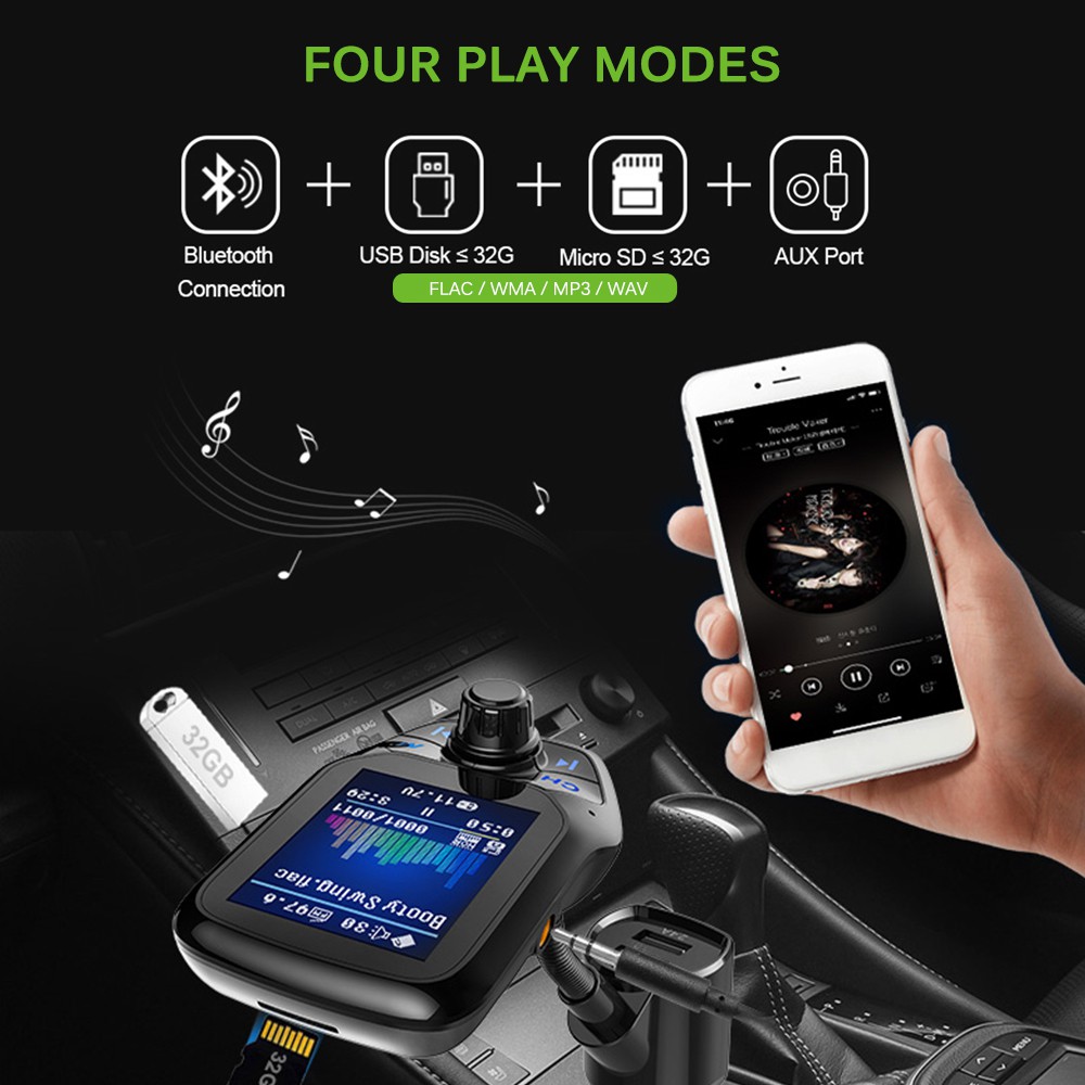 IN STOCK T43 Multifunction Bluetooth Car MP3 Player Wireless Car FM Transmitter Car Charger