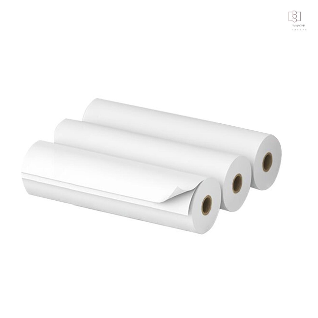 Cuộn giấy dán nhiệt 107x30mm không dính BPA chống nước chống dầu mini BT 3 cuộn cho máy in PeriPage A9 Max/A9s Max