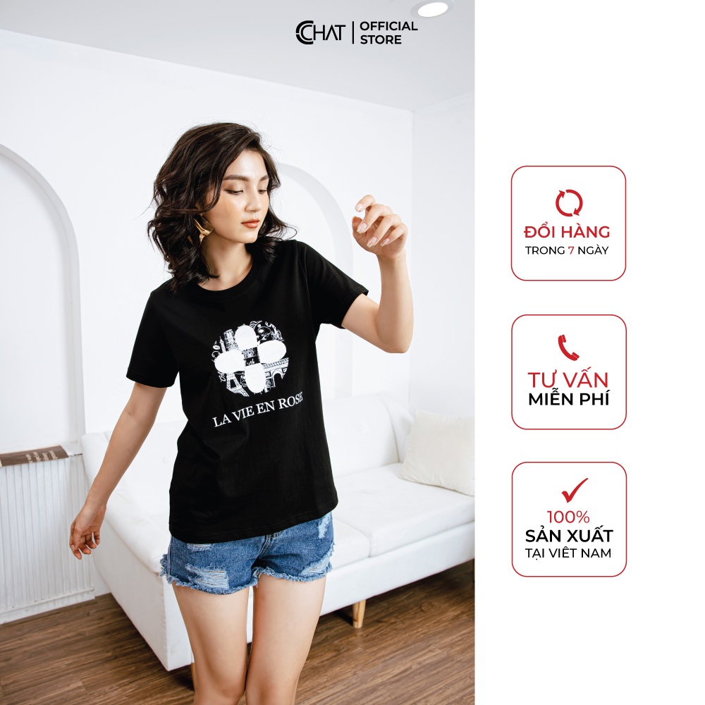 Áo thun nữ T-shirt in Lavie En Rose CCHAT