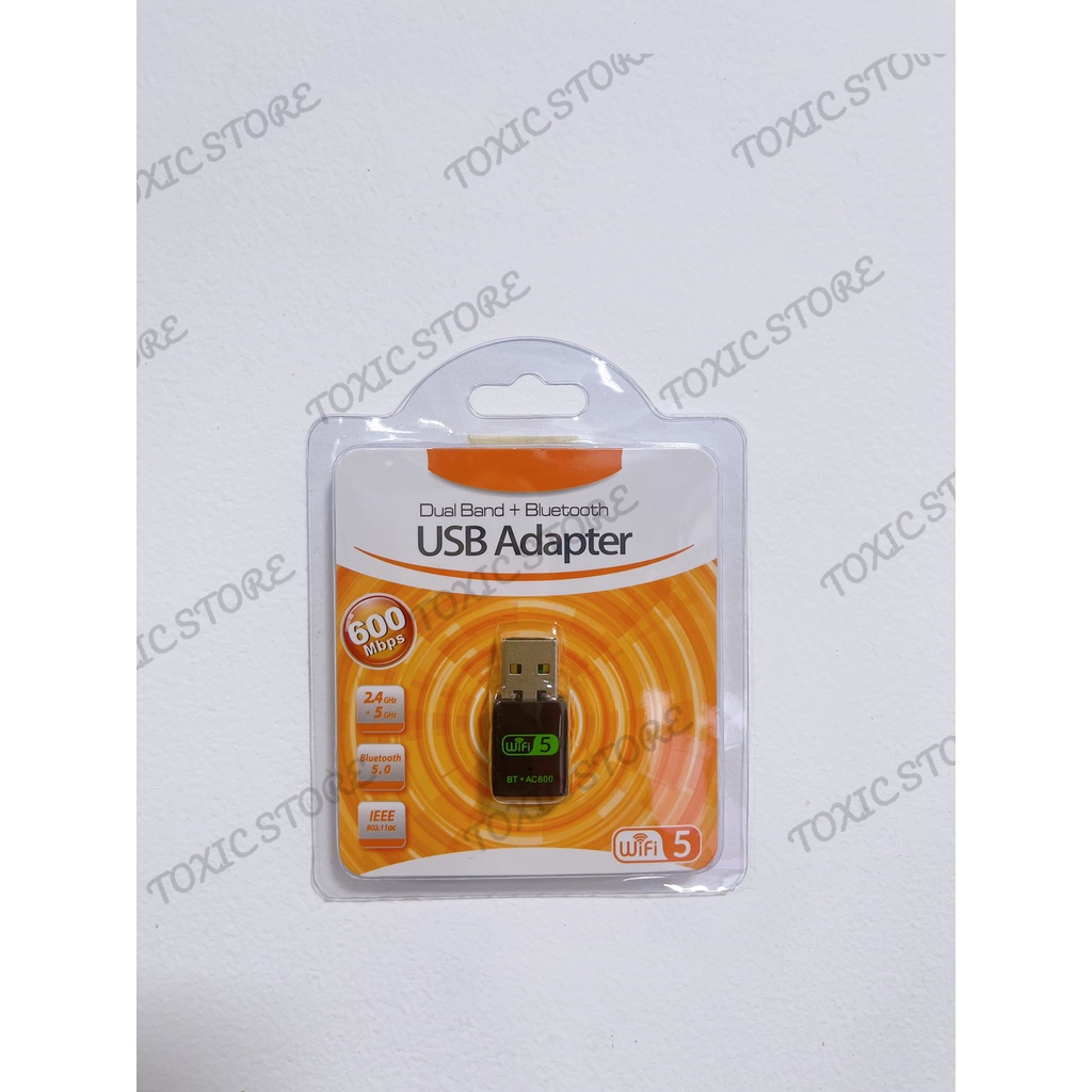 2in1 Nâng cấp WiFi 5G dễ dàng với USB+Bluetooth WIFI 600Mbps cho máy bàn PC và LAPTOP USB WIFI Bluetooth