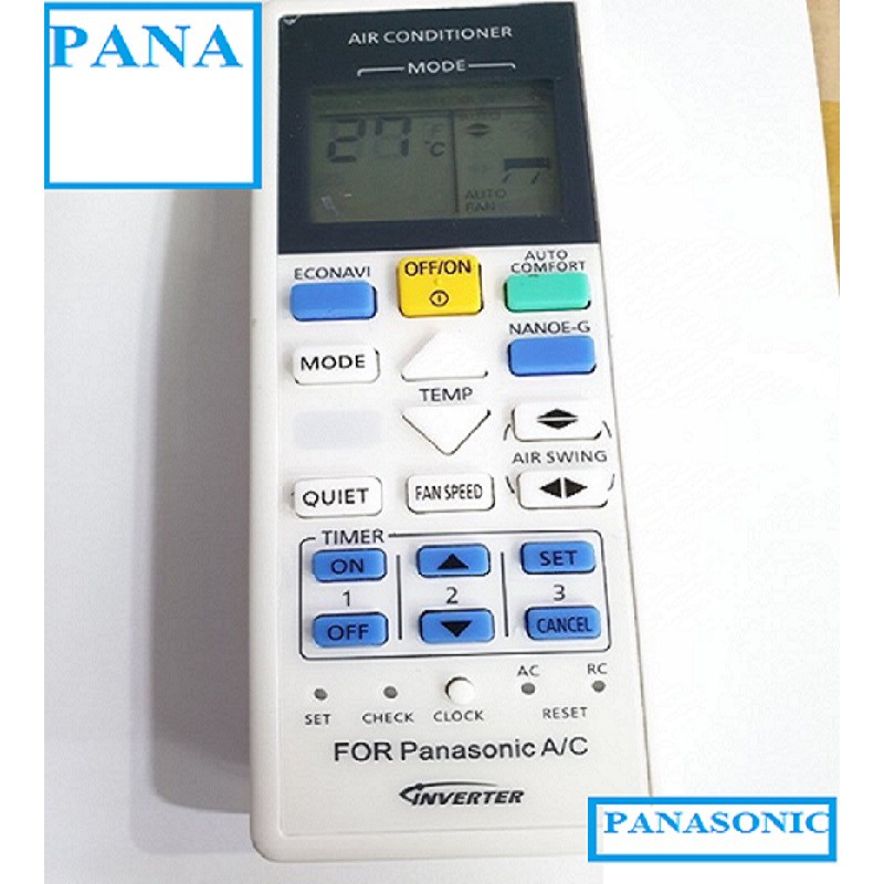 [Mã ELHA22 giảm 5% đơn 300K] Tay điều khiển điều hoà Panasonic inverter 2 chiều (bản to )-Bh đổi mới -tặng pin sịn