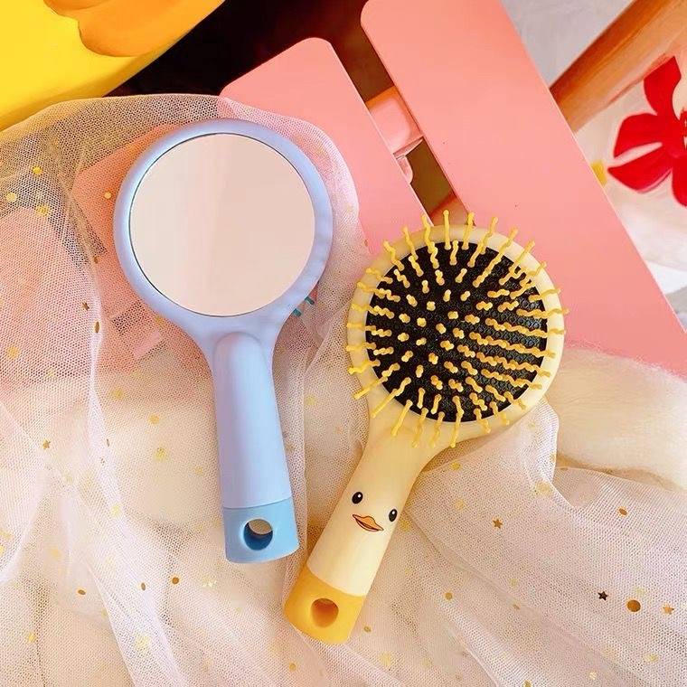 [Hàng mới về] Lược chải tóc tích hợp gương 2 trong 1 tiện lợi cho nữ