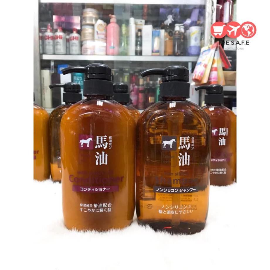 [Hàng Nhật Chuẩn] (600ml) Dầu Gội - Dầu Xả Mỡ Ngựa Nhật Bản Horse Oil Moisture Shampoo - Conditioner