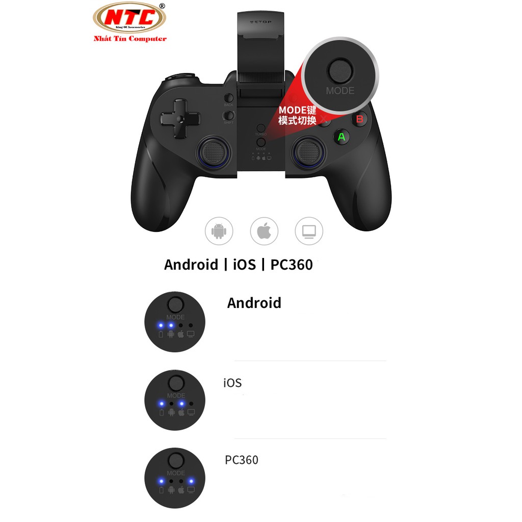 Tay cầm chơi game Bluetooth Betop BTP-BD3NH dành cho Android/iOS (Đen)