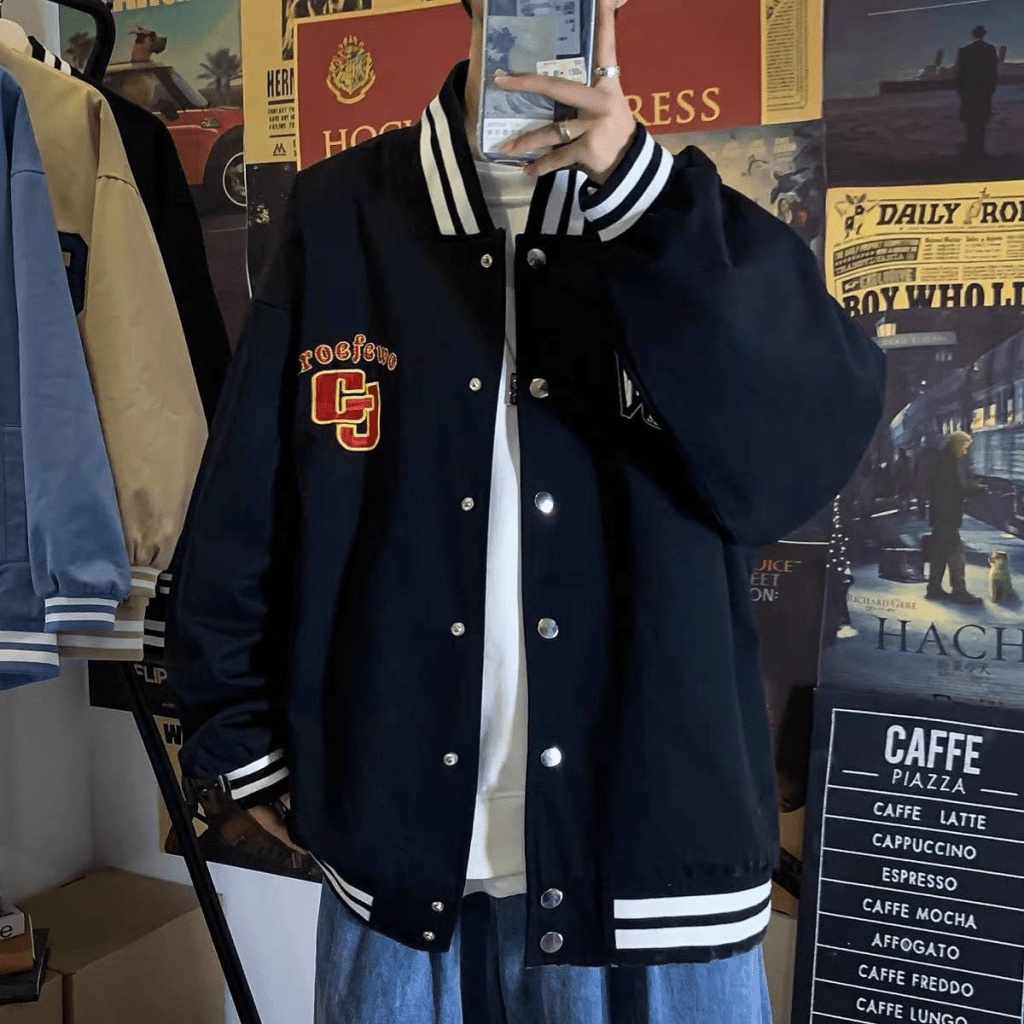 Áo Khoác Dù Unisex in Logo Form Rộng Dài Kiểu Dáng Bomber Hàn Quốc Hot Trend TP900 [NewUnisex]