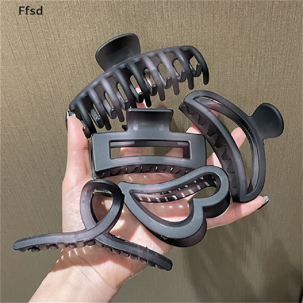 {Ffsd} Kẹp Tóc Càng Cua Bằng Acrylic Màu Xám Vintage Thanh Lịch * Bán Chạy