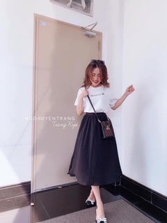 Sét bộ áo phông chân váy đen