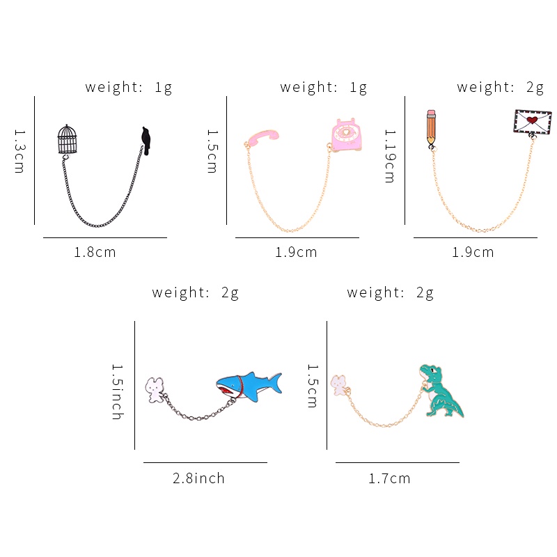 Huy hiệu cài áo thiết kế động vật/ đồ vật hoạt hình đáng yêu