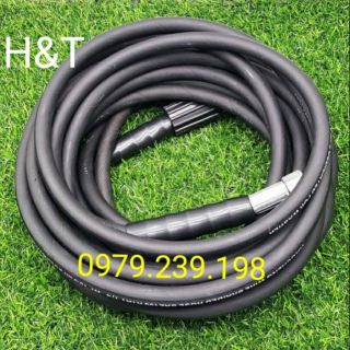 Dây Rửa Xe Cao Áp 10m Lõm Thép - Ren 13 Lõm