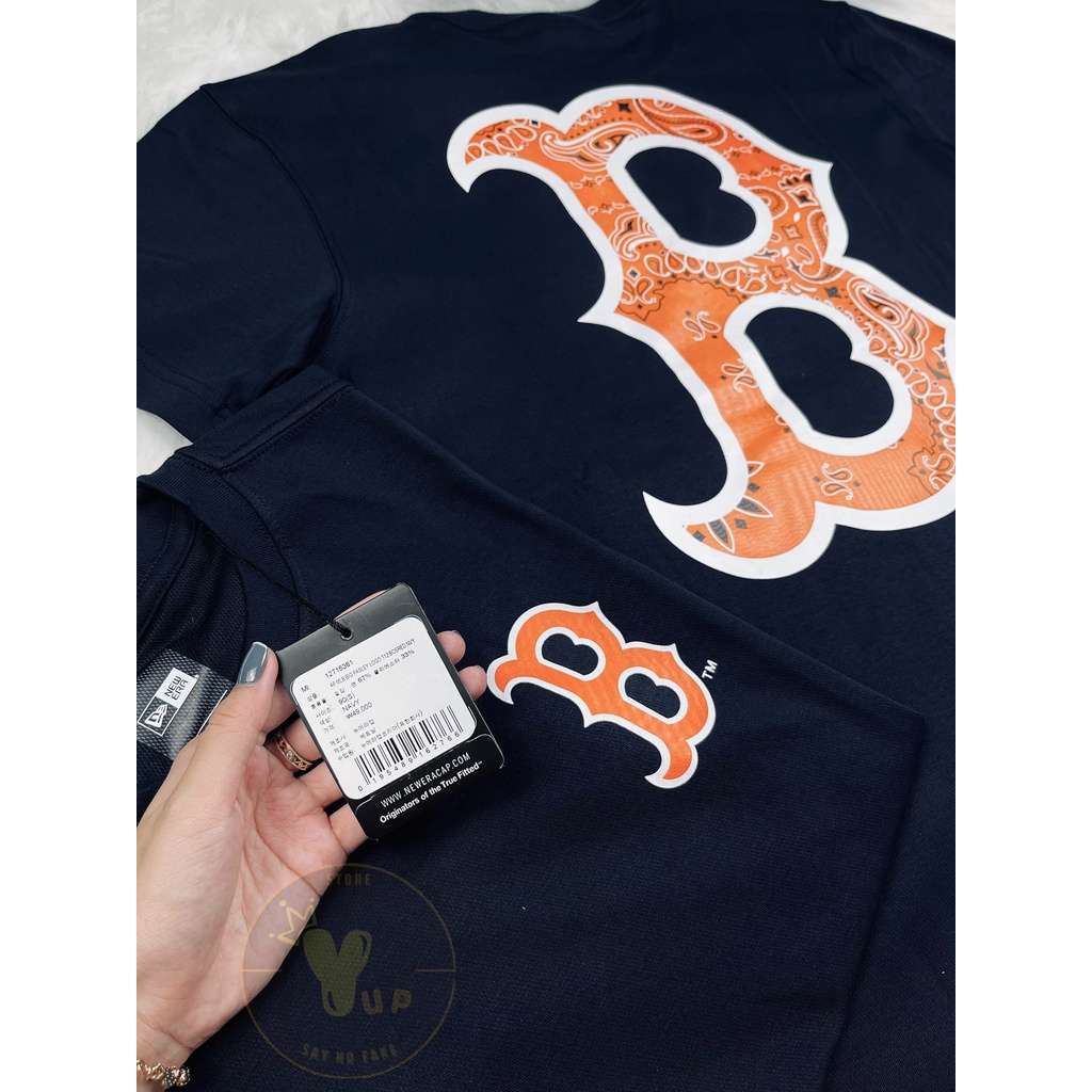 Áo New era paisley họa tiết chữ B, áo thun unisex, chất vải thoáng mát