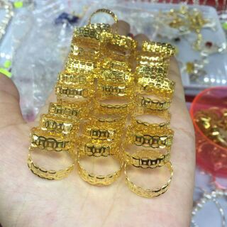 nhẫn kim tiền xi vàng (cam kết bạc chuẩn 100% xi vàng)