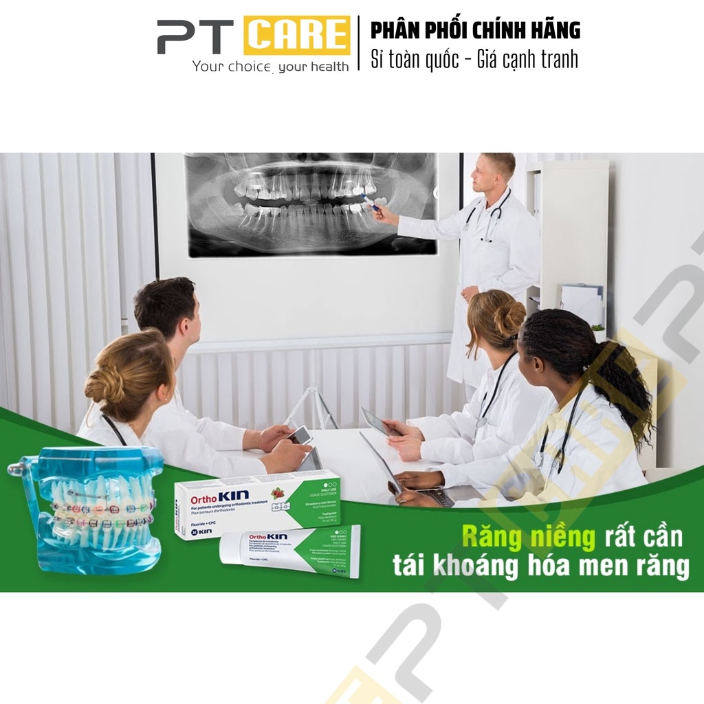 PT CARE | Combo Nước Súc Miệng Và Kem Đánh Răng Ortho Kin 500ml/75ml