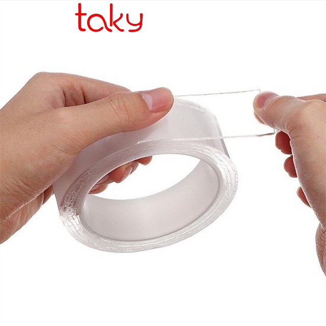 Cuộn Băng Keo - Taky, Đa Năng Dính 2 Mặt Trong Suốt, Sử dụng Dính Đồ Vật Lên Tường, Đồ Vật Với Nhau, Tái Sử Dụng - 6005