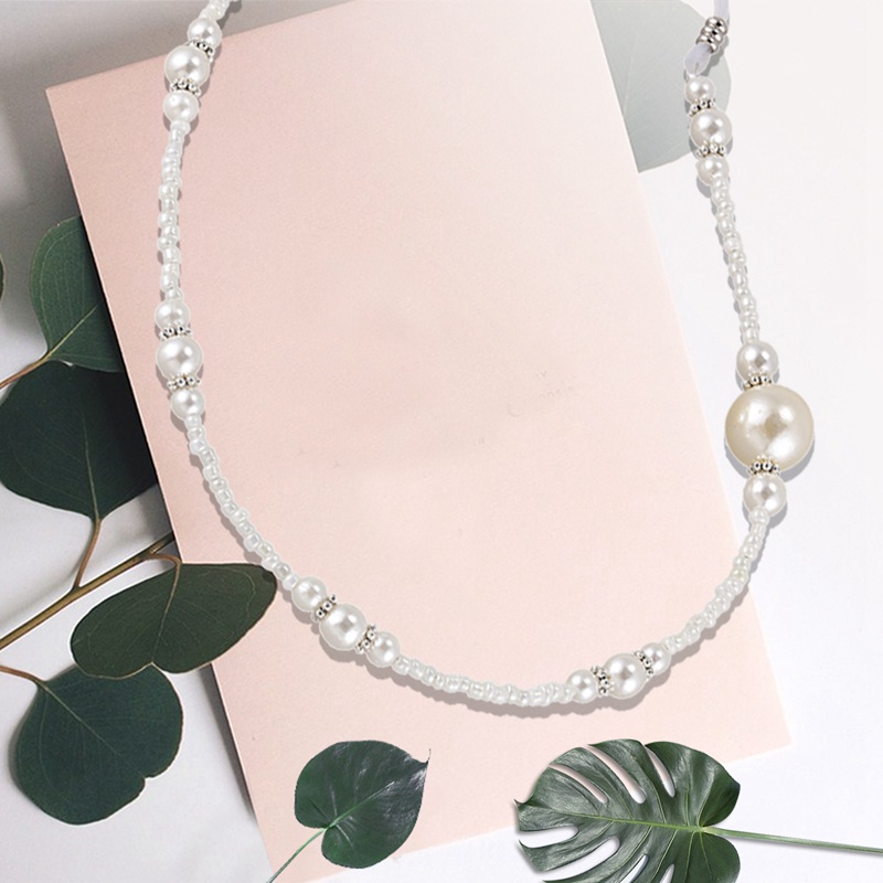 1 Dây Chuỗi Hạt Ngọc Trai Trắng Giữ Mắt Kính Đọc Sách Giá Đỡ