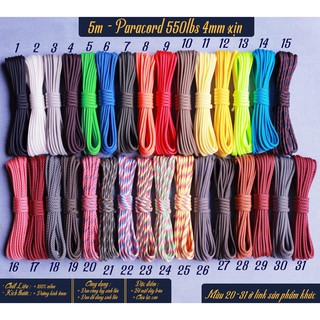 Dây dù Paracord 550lbs Hàng Xịn USA 100% Nylon